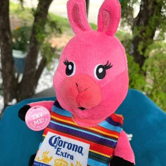 VERY RARE Corona Extra Beer Pink Talking ME + YOU = NO PROB LLAMA 8" Plush Toy‎ - Picture 1 of 6